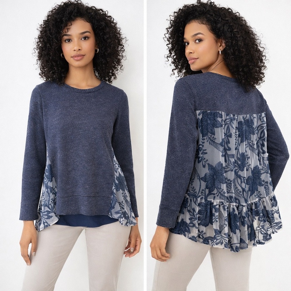 Anthropologie Vanessa Virginia Blue Lace Back Top Women S Romantic Whimsical